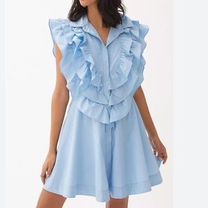 Maeve Front button Ruffle Mini Dress Size 14
